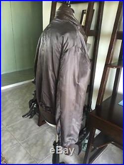 NYSP A-2 Willis Geiger Leather Flight Bomber Jacket Air Force Army A2 46 XL