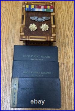 Named USAF Grouping LGB Sterling Wings Log Books Ribbon Mounts Major Collar Pin