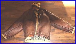 Named WWII US Army Air Force B-3 Leather Bomber Flight Jacket B3 Coat 38R