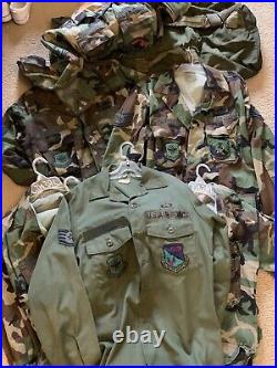 Named lot of 7 uniform tops seabag USAF 927th Tactical Airlift Group Wing Nam on