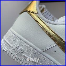 Nike Air Force 1 Low'07 LV8 White Metallic Gold DC2181-100 Men's Size 8