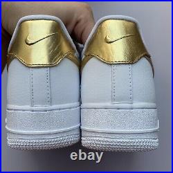 Nike Air Force 1 Low'07 LV8 White Metallic Gold DC2181-100 Men's Size 8