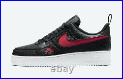 Nike Air Force 1 Low LV8 Utility Black Red White Shoes Gym CW7579-001 Size 10