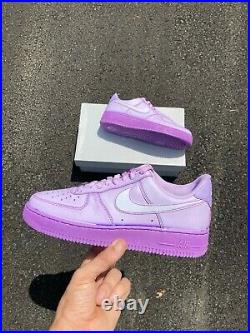 Nike Air Force 1 Low Purple Violet Lilac Tie Dip Dye Custom Shoes All Sizes