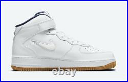 Nike Air Force 1 Mid Jewel NYC White Navy Blue DH5622-100 Mens New