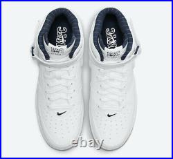 Nike Air Force 1 Mid Jewel NYC White Navy Blue DH5622-100 Mens New