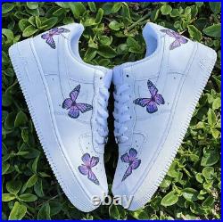 Nike Air Force 1 Purple Lilac Monarch Butterfly Custom Shoes Men Women Kids