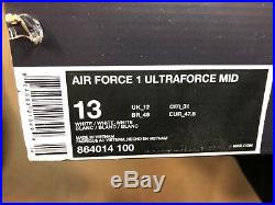 Nike Air Force 1 Ultraforce Mid Triple White Size US 13 Men 864014 100 NO LID
