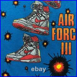 Nike Air Force 3 Take Some Flak Rare Vintage T Shirt USA Rare 80s 90s Rap Music