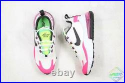 Nike Air Max 270 React White Pink Black Women's Shoes Gym CJ0619-101 Size 7.5