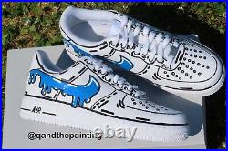 Nike Custom Air Force 1 Blue Drip Mens 8.5 / Women's 10 Actual item