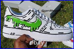 Nike Custom Air Force 1 Green Drip Mens 7 / Women's 8.5 Actual item