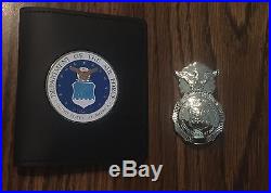 OBSOLETE U. S. Air Force Security Forces Police Badge w Credential Case Wallet