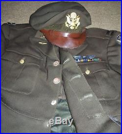 ORIGINAL ID'D WW2 15th AIR FORCE 51 MISSION PILOT'S JACKET With WINGS, CRUSHER CAP