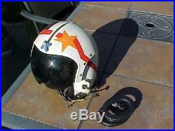 Original Vintage Usaf Jet Pilot Helmet Prk-37p Large Decorated