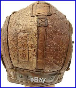 ORIGINAL WWII 1941 US TYPE B-5 ARMY AIR FORCE RED SKIN LEATHER FLYING HELMET Med