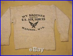 Orig Vtg WWII Homefront Remember Pearl Harbor & US Air Forces Sweatshirt Lot