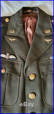 Origina USAAF WW2 UNIFORM JACKET officer maker 8th airforce 1944 usa Canadian