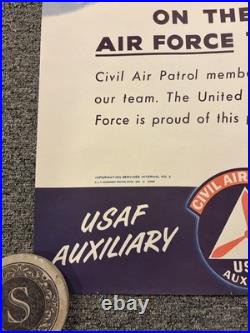 Original 1955 Recruitment Poster On The Air Force Team USAF Civil Air Patrol