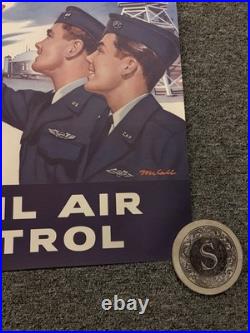 Original 1955 Recruitment Poster On The Air Force Team USAF Civil Air Patrol