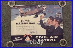 Original Civil Air Patrol Recruitment Poster On The Air Force Team 1955 22x29