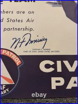 Original Civil Air Patrol Recruitment Poster On The Air Force Team 1955 22x29