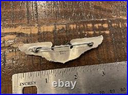 Original Early Usaf Sterling Pinback Astronaut Wings Hallmarked