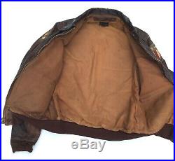 Original Named WWII CBI/10th Air Force A2 Jacket Aero Leather Contract Size 38