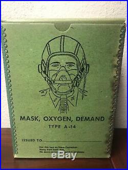 Original Oxygen Mask A-14 WW2- Medium us Air Force pilot dated NIB