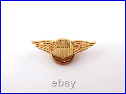 Original Pre-WWII US Army Air Force 1 Pilot Instructor Wings Lapel Pin Haltoms