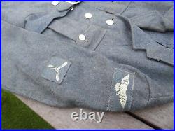 Original RAF WW2 style enlisted man's uniform tunic, trousers, sidecap, 1948 dated