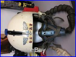Original Vietnam US Air Force Fighter Pilot Flight Helmet, Oxygen Mask, Shield