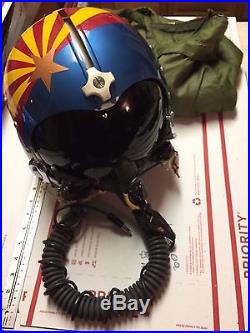 Original Vintage USAF Pilots Flight Helmet & O2 Mask Arizona with Bag Named