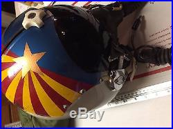 Original Vintage USAF Pilots Flight Helmet & O2 Mask Arizona with Bag Named