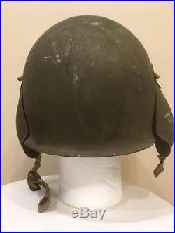 Original WW2 US Army Air Force M-3 Flak Helmet Complete With Liner & Chin Strap
