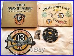Original WWII Army Air Corps Jungle Air Force Squadron Patches and Book Lot
