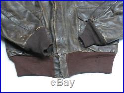 Original WWII Pilot's A-2 Leather Flight Jacket USAAF US Army Air Forces