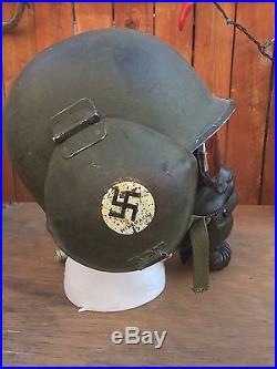 Original WWII US Army Air Forces M-3 Flak Helmet Oxygen Mask & Goggles USAAF
