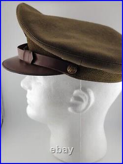 Original WWII U. S Army Air Force Visor Service Crusher Cap Hat Assigned