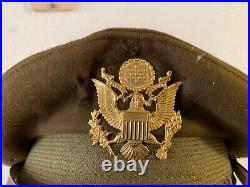 Original Wwii Us Army Air Force Aac Officer Crusher Pilot Hat Cap- 7 3/8th