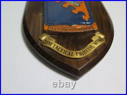 PAINTED WWII U. S. AIR FORCE 31st Tactical Fighter Wing PATCH PLAQUE SHIELD Vtg