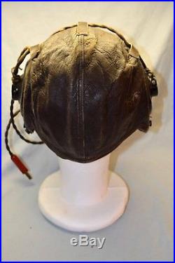 PERFECT WWII Army Air Force Flight A-11 Leather Helmet AN 6530 Goggles Receivers