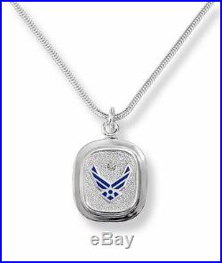 Pendant Usaf United States Air Force Sterling Silver With. 03 Brilliant Diamond