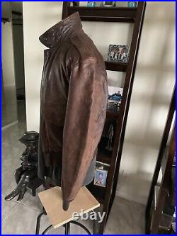 Pilot A-2 Brown Flight USAF Bomber Leather Jacket 36 Size Small Super Nice