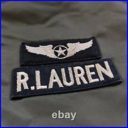 Polo Ralph Lauren Military Pilot Army Twill Bomber Jacket Medium Air Force XL