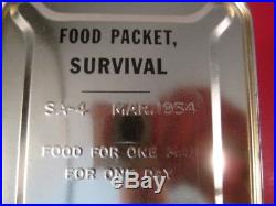 Pre-Vietnam US Air Force SA-4 Survival Food Packet or Ration Dated 1954 RARE