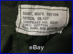RARE 60's Vintage USAF OG-107 Jacket +Patch Insignia Shirt Military Army Uniform