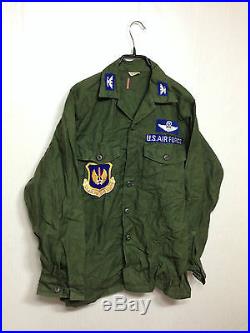 RARE 60's Vintage USAF OG-107 Jacket +Patch Insignia Shirt Military Army Uniform
