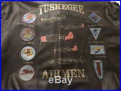 RARE AVIREX NWT TUSKEGEE Airmen Leather Air Force Flight Jacket Squadron Patches