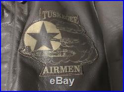 RARE AVIREX NWT TUSKEGEE Airmen Leather Air Force Flight Jacket Squadron Patches
